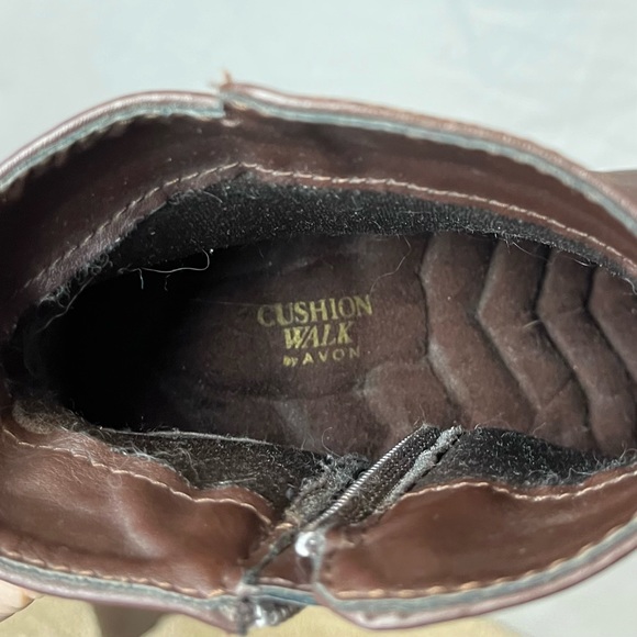 Lightly Used “Cushion Walk” Modern Chocolate Booties with High Heels - Picture 4 of 5